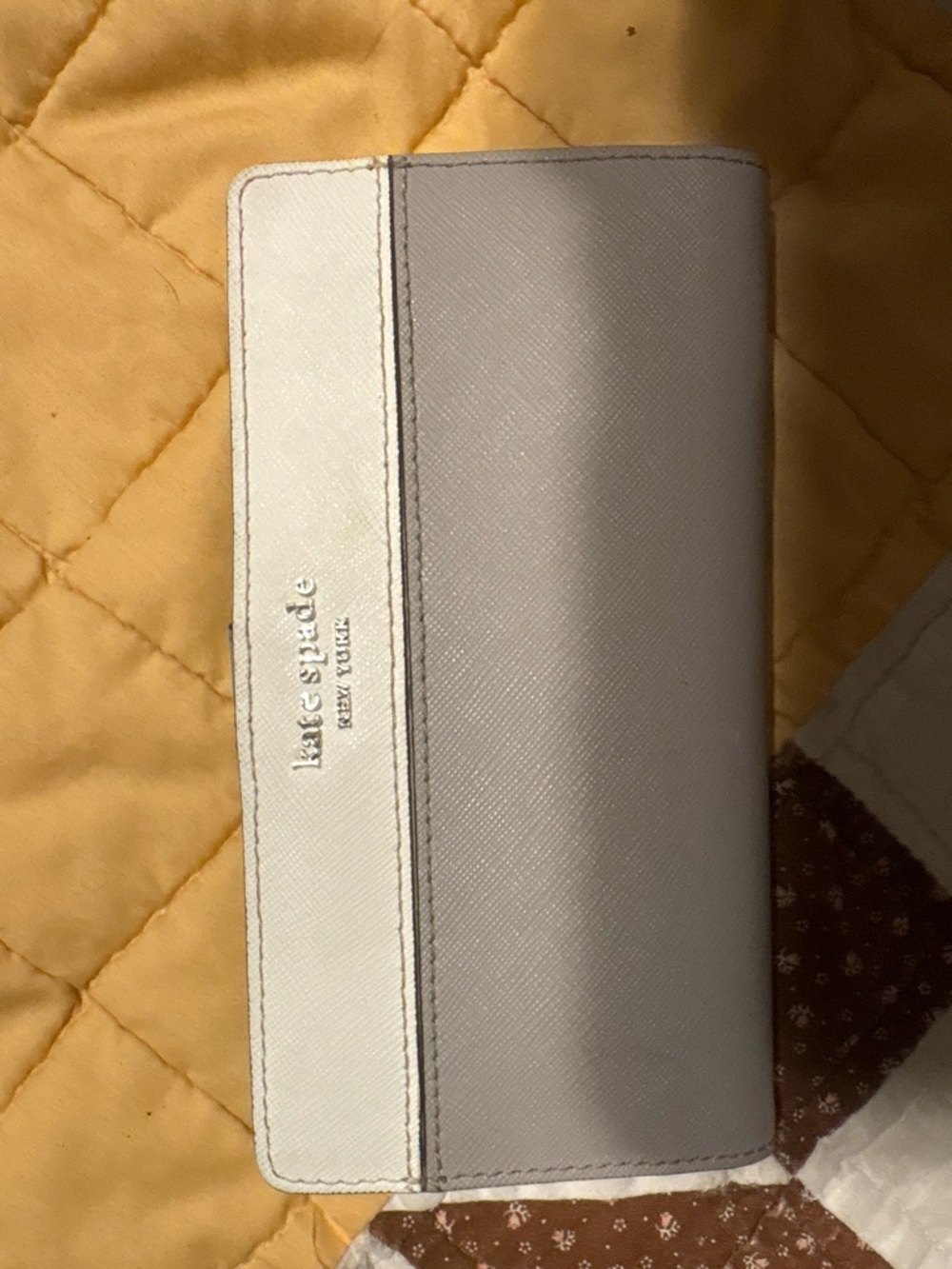 kate spade Two-Tone Gray & Cream Continental Wallet